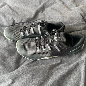 Merrell Black Athletic Trail Shoes with Mint Highlights